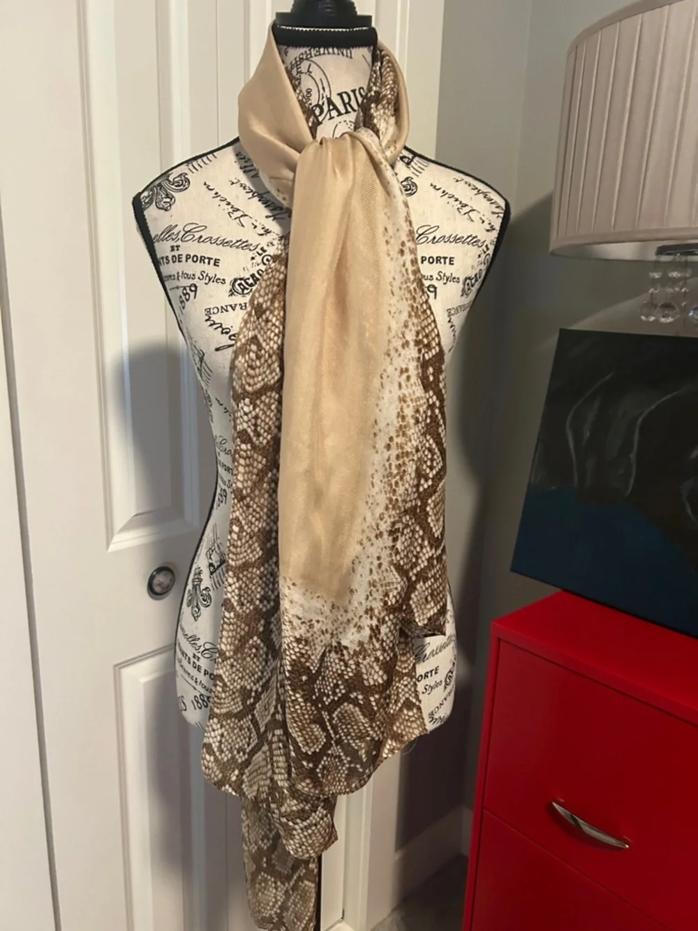 NWOT Neutral Snake Print Wrap Shawl